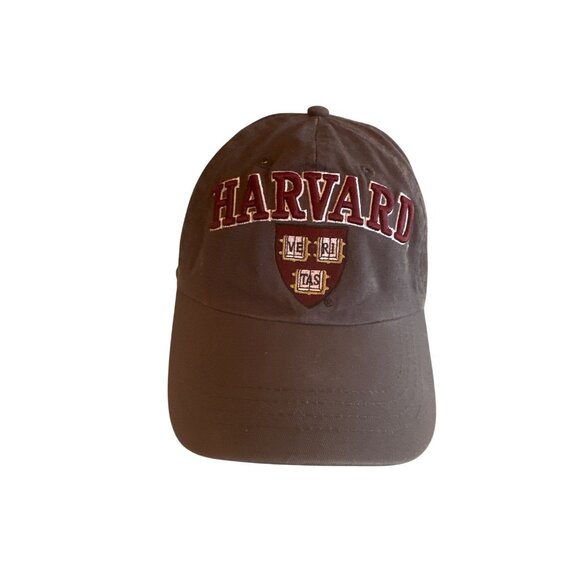Harvard Embroidered Logo Gray Baseball Cap Adjustable Strap Ivy League Academia - Picture 1 of 5
